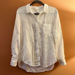 H&M 100% Linen White Button Down or Swim Cover Up
